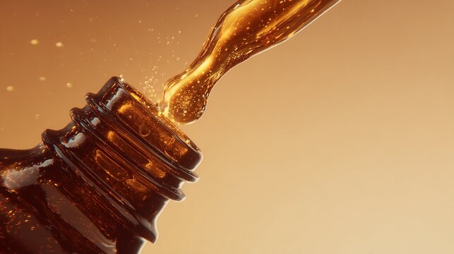 VERSAMENTO DI LIQUIDO AMBRATO IN BOTTIGLIA