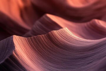 Obraz premium Smooth, flowing sandstone formations bathed in warm, sunset light. Intricate texture and color gradients are visible.