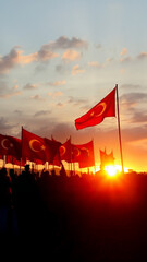 Fototapeta na wymiar Turkish - Sunset of Victory – 30 Ağustos National Pride, social media template