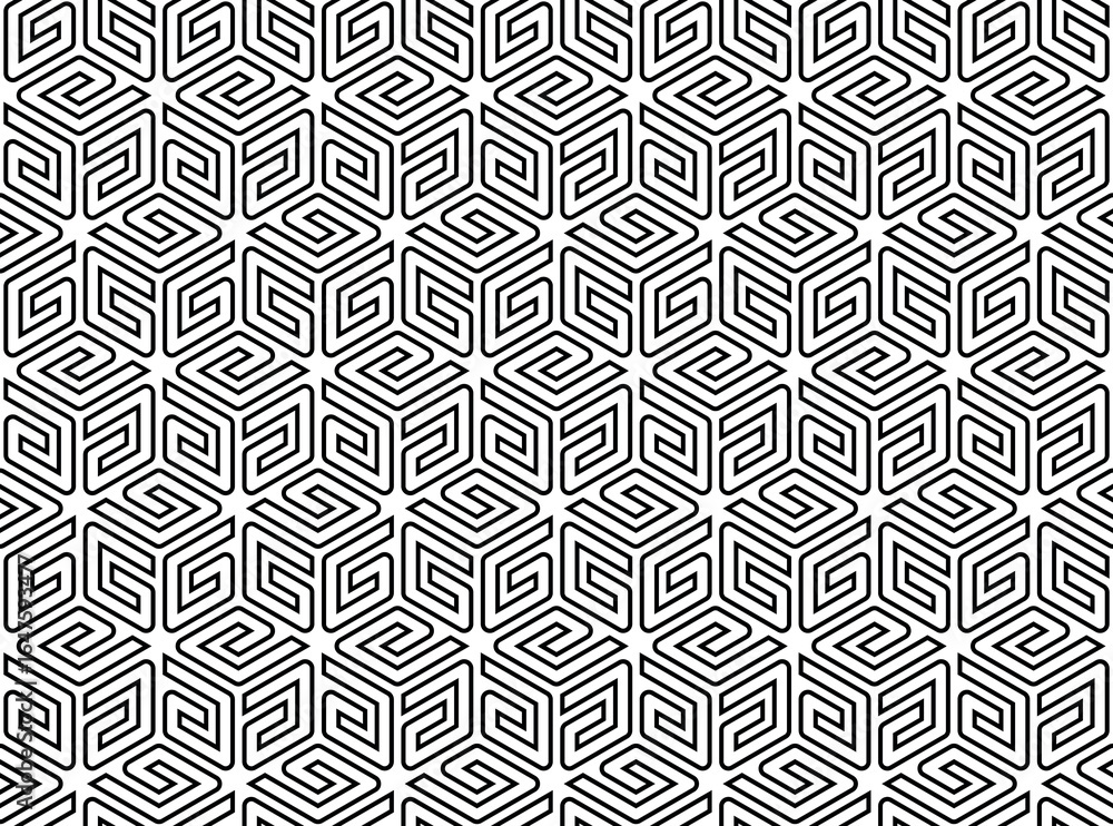 Aufkleber abstract geometric pattern. a seamless vector background. white and black ornament. graphic modern p