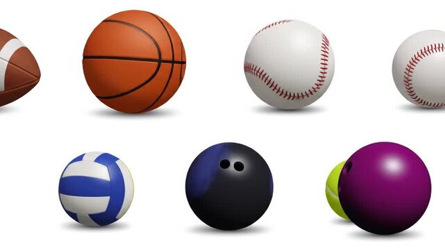 A collection of various sports balls including soccer football basketball and more balls