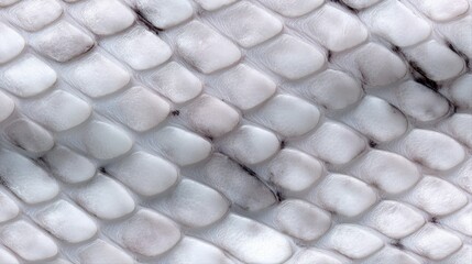 Close-up of white snake scales with subtle texture and patterns