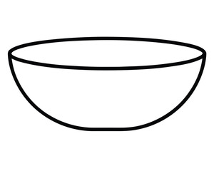 Simple Bowl Vector Icon Graphic Illustration on White Background