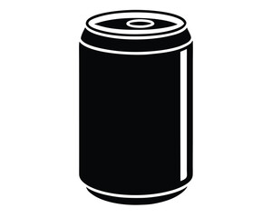 Simple canned drink icon silhouette isolated on white background
