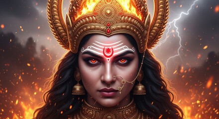 Powerful Divine Feminine Warrior Goddess Portrait