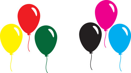 balloon set. Colored balloons in simple style.Balloons in cartoon flat style.balloon vector © Graphic asset