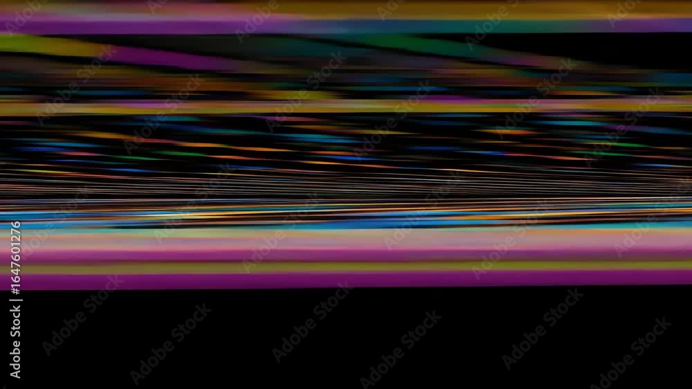 Poster abstract horizontal lines of color with a black background