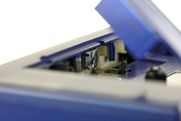 Detail of the cassette player, the tape recorder head