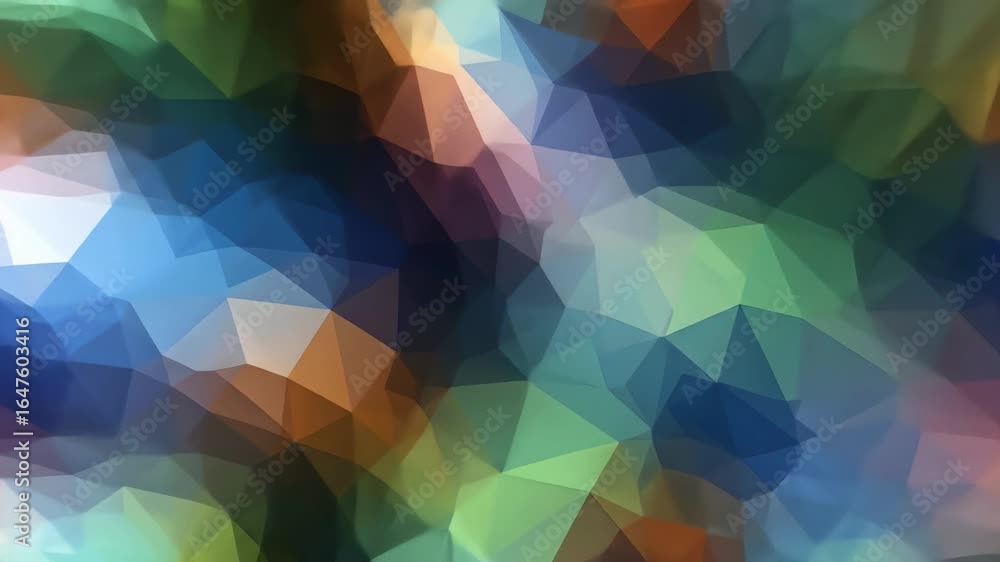 Poster abstract polygonal mosaic with vibrant gradient colors and sharp edges