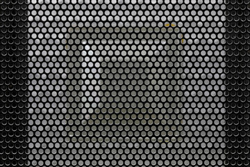 Fragment of speaker front panel close up