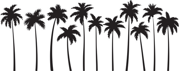 Palm Tree Silhouette Collection Tropical Getaway Exotic Beach Island Relaxation
