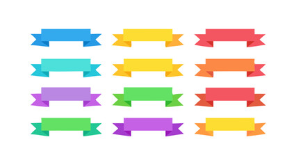 Colorful ribbon banner vector graphic design element collection for decoration and celebration needs