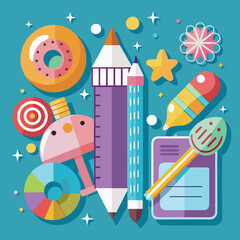vector illustration of a school and education