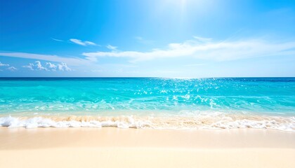 Fototapeta premium Tropical beach scene with vibrant turquoise water