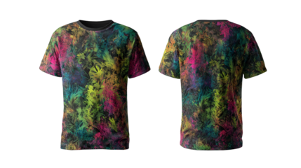 Abstract T-shirt front and back transparent background