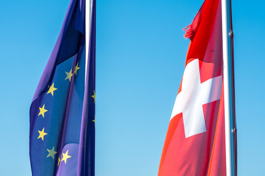 Flagge EU und Schweiz