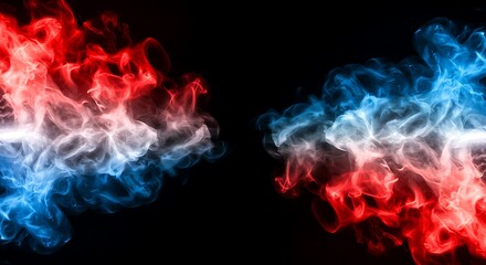 Fototapeta premium Abstract smoky red and blue swirl design