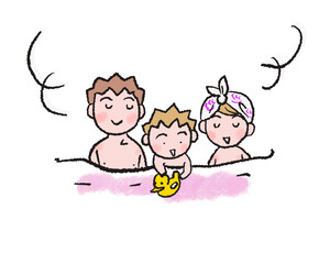 親子で楽しむ温泉入浴