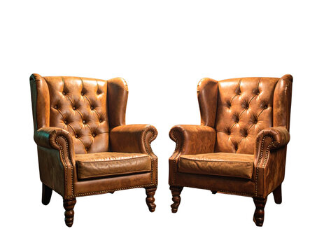 asual Interview Corner with Armchairs and Retro Microphones, Angled View, Cinematic Wide Banner