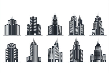 Modern Building Silhouettes Vector Collection