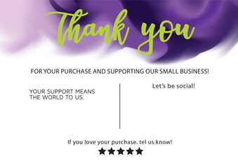 thank you card design template vector.