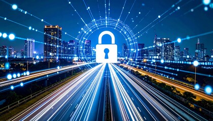 Cybersecurity concept, encryption and data protection in the digital world realm