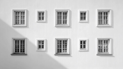 Obraz premium Windows on white wall