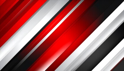 Fototapeta premium Dynamic Red, White and Black Striped Background with Modern Diagonal Lines