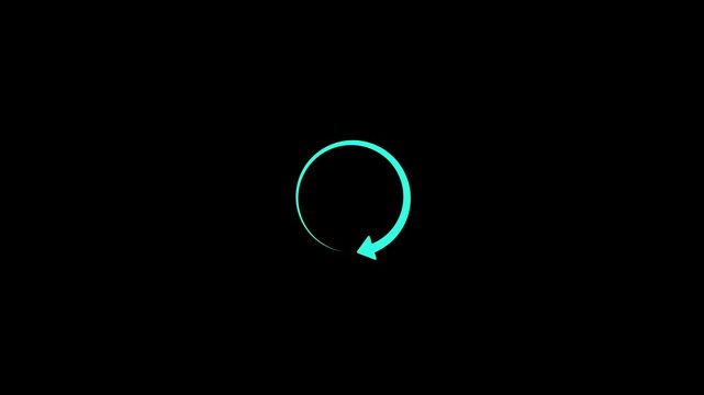 Animated Refresh button, circle arrow icon set, reload, rotation on background. left to right direction.