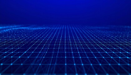Abstract digital grid pattern on a dark blue background