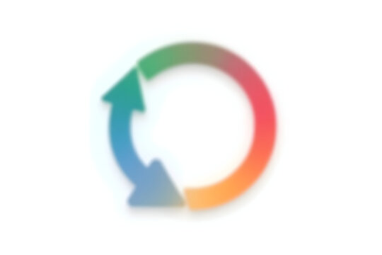 Circular Arrow Icon with Gradient Colors Showing Cycle or Reload