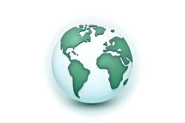Fototapeta premium Earth Globe Icon on White Background Illustration