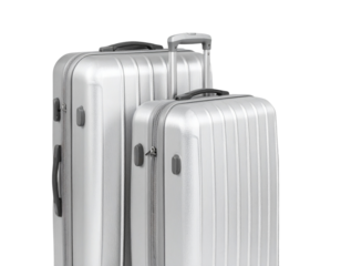  Modern Hard Shell Suitcase with Carry-On Bag Isolated on Transparent Background PNG