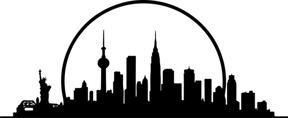Naklejka premium Toronto City Skyline Silhouette