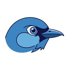 Fototapeta premium Stylized Blue Bird Head Profile with Bold Outlines and Detailed Eye