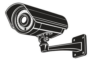 Vector art of security camera vector illustration for surveillance and protection of private property with digital monitoring technology