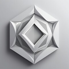 Abstract Geometric Shape 3D Render White Modern Design