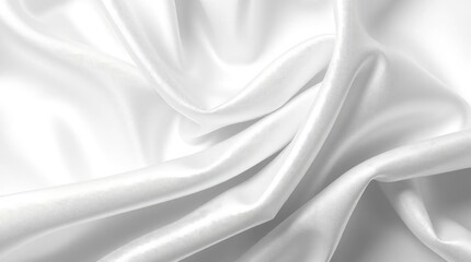 Fototapeta premium White satin fabric with soft folds and textures displaying light and shadow