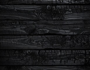 Naklejka premium Charred wood planks. Dark, textured backdrop