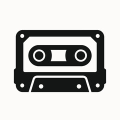 vector silhouette of a retro cassette tape