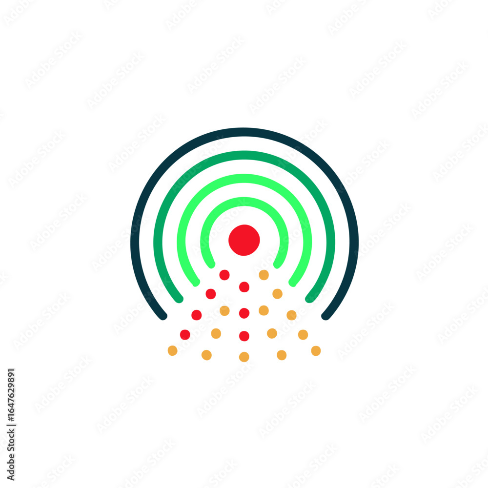 Poster vector icon abstract signal waves logo design vector illustration for technology and communication c