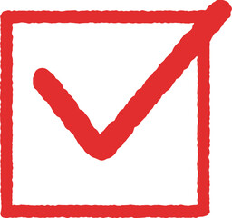 Check red Mark Inside Square Frame Vector Icon