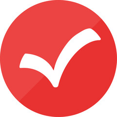 Red Check Mark Inside Circular Frame Vector Icon