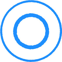 Blue Circle Inside Circular Frame Vector Icon