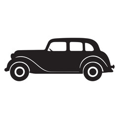 Obraz premium Vintage Car Silhouette for Classic Automobile and Retro Designs