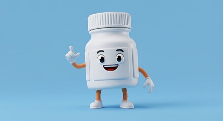 Cartoon container character with idea
