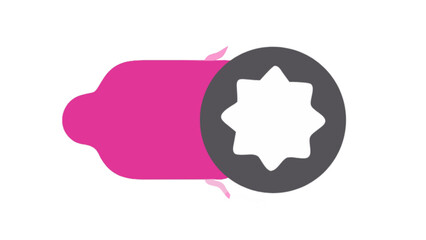 Pink abstract shape with gray gear wheel vector illustration graphic design element and icon for websites and apps
