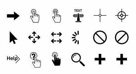 Essential website and app design icons for user interface, navigation, and digital interaction