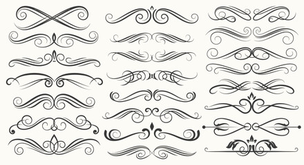 Elegant vintage flourishes and dividers perfect for design projects, invites, and branding needs