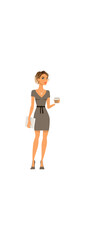Fototapeta premium Businesswoman with coffee and bag